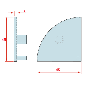 45x45 Radiuslu Profil Kapağı