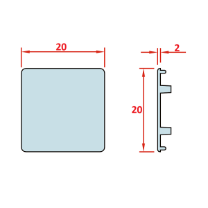 20x20 Profil Alın Kapağı