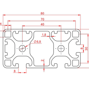 40x80 Özel Seri Çift Yüzey Kapalı Sigma Profil