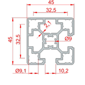 45x45 K10 Kapalı Sigma Profil