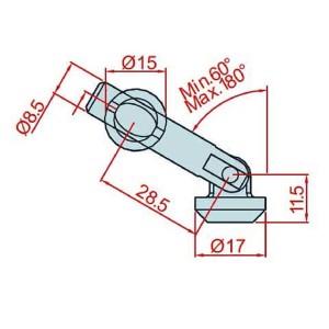 Ø17 45x45 Çektirme Açılı Tekli Bağlantı