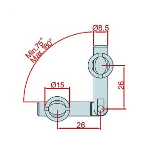 Ø8,5 45x45 Çektirme Açılı Çiftli Bağlantı