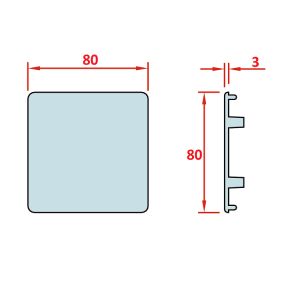 80x80 Profil Alın Kapağı