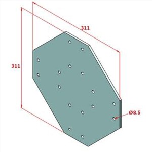 90x90 Kanal 10 Dört Yönlü Bağlantı Sacı 