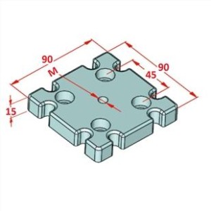 90x90 Ayak Bağlantı Parçası M 12