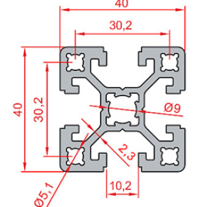 40x40 K10 Ağır Sigma Profil 