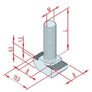 M6x25 K8 Saplamalı Somun