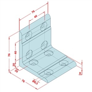 80x80 Düz Köşe Bağlantı
