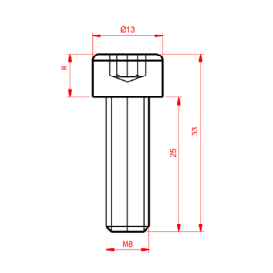 M8 25MM İmbus Civata 